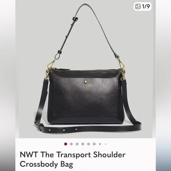 Madewell Black Leather Transport Bag - Picture 1 of 6